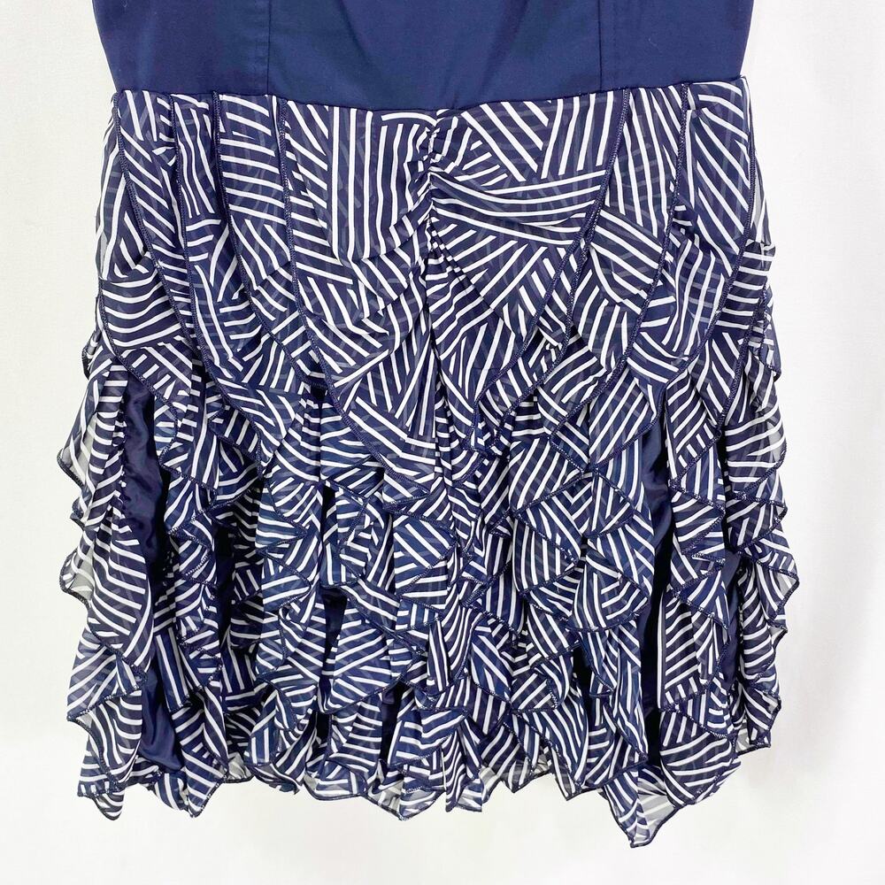 H&M Navy Blue Striped Empire Waist Sleeveless Mini Dress - Picture 6 of 10